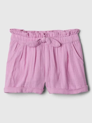 Pink girls' shorts with a bow GAP