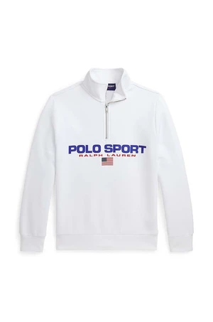 Dětská mikina Polo Ralph Lauren bílá barva, s potiskem