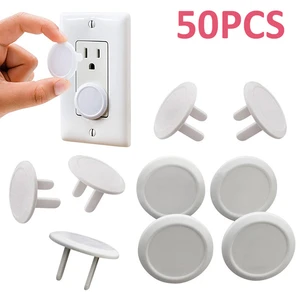 50pcs Outlet Covers Baby Proofing Safety Secure Electric Plug Protectors Anti Electric Shock Plugs Sockets Cover