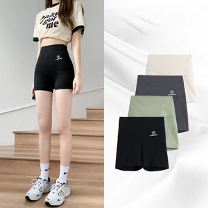 Yoga Pants Women Safety Short Pants Summer High Waist Seamless Invisible Ice Silk Short Boxer Briefs Square Sport Cycling Shorts