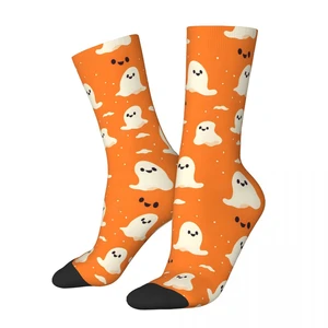 Little Ghost Cartoon Halloween Trick or Treat Unisex Winter Socks Warm Happy Socks street style Crazy Sock