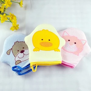 Cartoon Super Soft Cotton Baby Bath Shower Brush Glove Cute Animal Pattern Children Sponge Rubbing Towel Ball