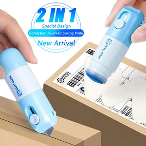 2 In1 Thermal Paper Correction Fluid with Unboxing Knife Home Office Identity Data Security Protection Liquid Eraser Box Opener