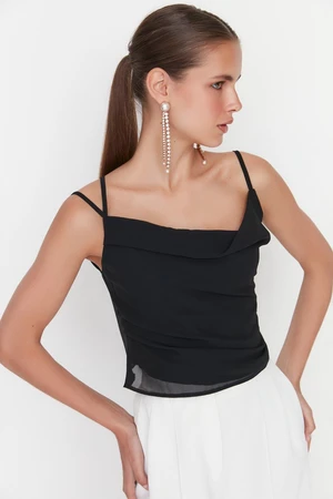 Trendyol Black Chiffon Blouse with Back Detail