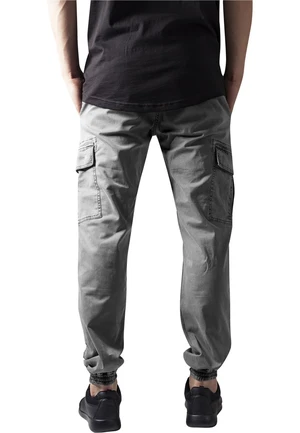 Washed Cargo Twill Jogging Pants Grey