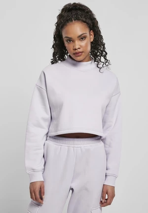 Women's Haircut Oversized Sweat High Neck Crew Soft Lilac