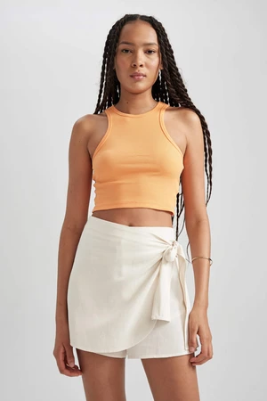 DEFACTO Fitted Halter Collar Ribbed Camisole Crop Top