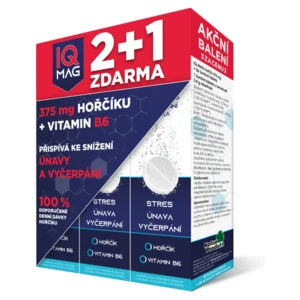 IQ MAG hořčík + B6 šumivé tablety 2+1 zdarma