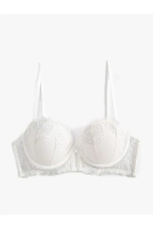 Koton Bridal Bra With Lace Support Push Up Underwired