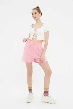 Trendyol Pink High Waist Knitted Shorts