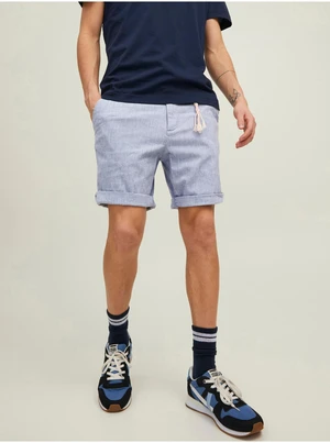 Světle modré žíhané chino kraťasy Jack & Jones Sky - Pánské