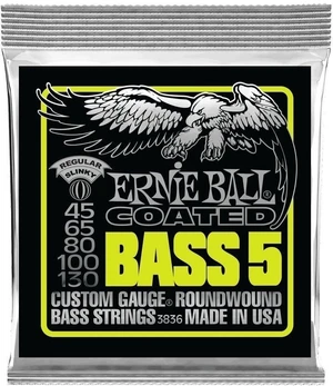 Ernie Ball 3836 Coated 45-130 Struny pre 5-strunovú basgitaru