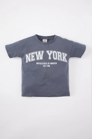 DEFACTO Baby Boy Crew Neck Printed Short Sleeve T-Shirt