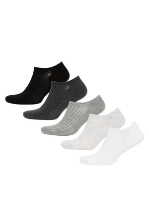 DEFACTO Men's Invisible 5-Pack Cotton Sneaker Socks