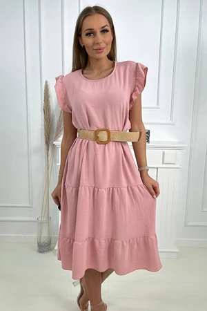 Dress with frills powder pink