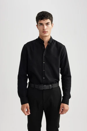 DEFACTO Modern Fit Textured Long Sleeve Shirt