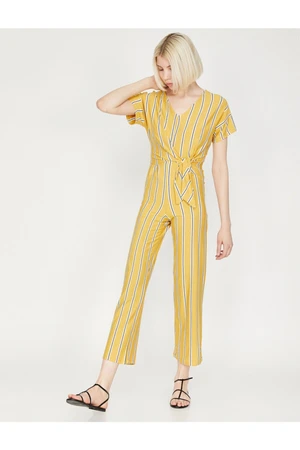 Koton Women's Striped Jumpsuit