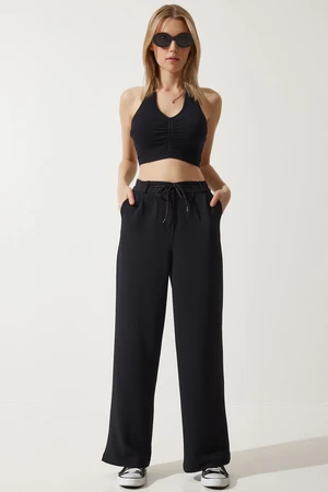 Happiness İstanbul Women's Black Wide Leg Sweatpants