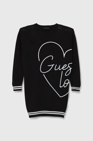 Dívčí šaty Guess černá barva, mini, oversize, J4YK08 Z3FV0