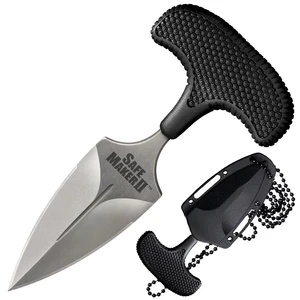 Tlačná dýka Safe Maker II Cold Steel® – Stříbrná čepel – Satin, Černá (Barva: Černá, Varianta: Stříbrná čepel – Satin)