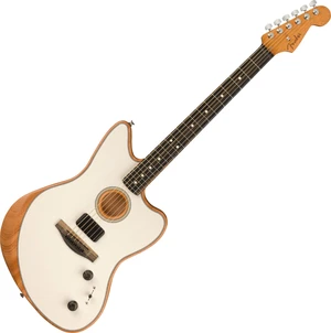 Fender American Acoustasonic Jazzmaster Arctic White Chitarra Semiacustica