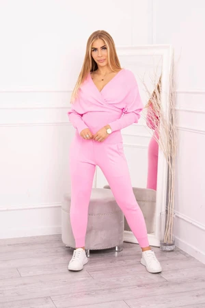 Two-piece sweater set light pink