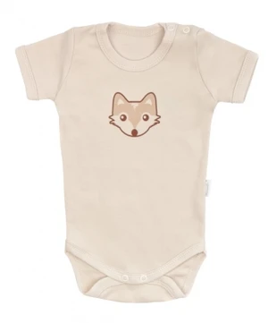 Mamatti Kojenecké body kr. rukáv, Baby Fox - béžová, vel. 68 (3-6m)