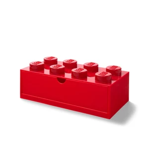 Červený stolový box so zásuvkou LEGO®, 31 x 16 cm