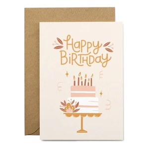 Narodeninové prianie z recyklovaného papiera s obálkou Printintin Happy Birthday, formát A6