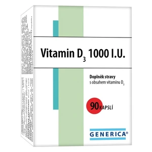 GENERICA Vitamin D3 1000 I.U. 90 kapslí