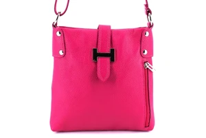 Dámská  kožená kabelka crossbody Arteddy - fuxia