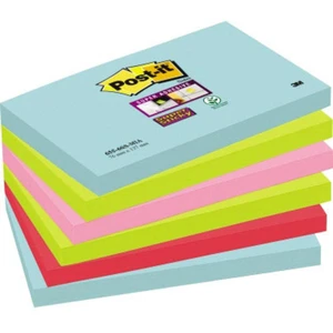 Post-it samolepiace poznámka 6556SMI 127 mm x 76 mm  tyrkysová, neónovo zelená, neónovo ružová, červená podľa vlčích mak