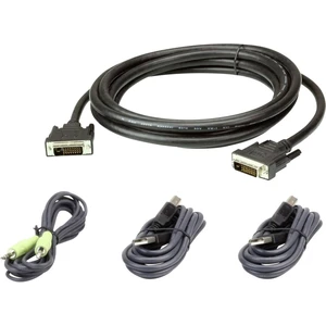 ATEN KVM prepojovací kábel [1x DVI-D zástrčka , USB 2.0 zástrčka A, jack zástrčka 3,5 mm - 1x DVI-D zástrčka , USB 2.0 z