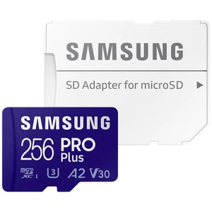 Samsung PRO Plus SDXC karta 256 GB Class 10, Class 10 UHS-I, UHS-I, v30 Video Speed Class podpora videa 4K, výkonnostný