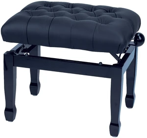 GEWA Piano Bench Deluxe XL Drevená klavírna stolička Black High Polish