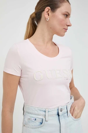 Tričko Guess PONY HAIR dámsky, ružová farba, W4RI45 J1314