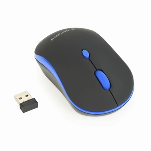 Myš GEMBIRD MUSW-4B-03-B, černo-modrá, bezdrátová, USB nano receiver