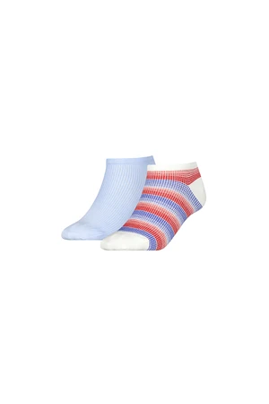 Tommy Hilfiger Socks - TH WOMEN SNEAKER 2P GRADIENT CHECK blue