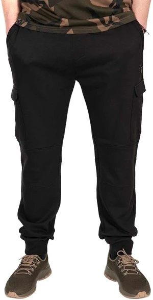 Fox Fishing Kalhoty LW Black/Camo Combat Joggers - L