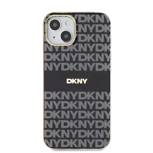 Zadní kryt DKNY PC/TPU Repeat Pattern Tonal Stripe Magsafe pro Apple iPhone 14, černá