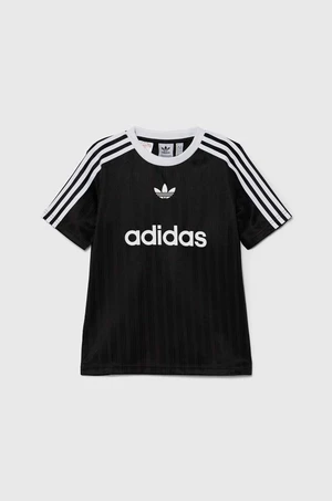 Dětské tričko adidas Originals černá barva, s potiskem