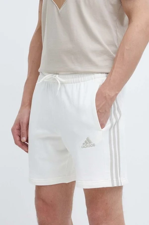 Bavlněné šortky adidas béžová barva, IS1344