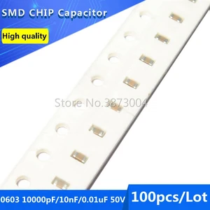 100pcs 0603 10000pF 10nF 0.01uF 50V COG/NPO 5% SMD Chip Capacitor