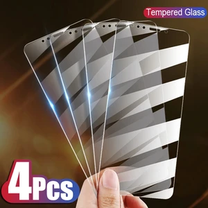 4PCS Protective Glass For Xiaomi Redmi Note 10 9 8 7 6 Pro 9A 9C 8A 7A Screen Glass For Redmi Note 10 9 10S 9S 9T 8T 8 7 Film