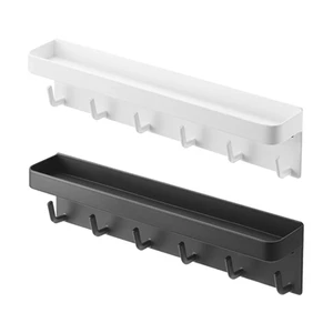 C63B Wall-Mounted Magnetic for Key Mail Holder Rack Shelf with 6 Hooks Tray