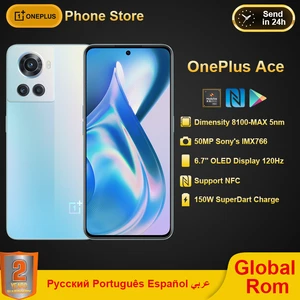 Global Rom Oneplus Ace 5G Mobile phone 6.7 Inch Amoled 120Hz Dimensity 8100 Octa Core Android 12 150W flash Lading Nfc