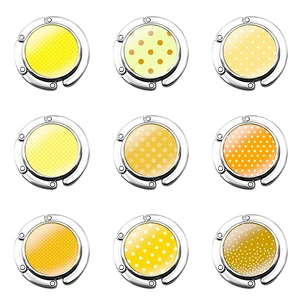 Yellow Golden Pattern to polka dot Foldable Purse Hook for Women's Table Handbag Storage Folding Decor Table Hook Fashion Funny