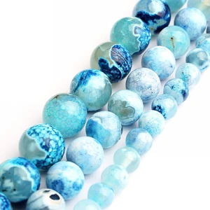 Natural Stone Blue Fire Dragon Veins Agates Loose Beads For Jewelry Making DIY Studs Bracelet Accessories 15" 6/8/10mm Wholesale