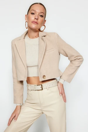 Trendyol Mink Crop Woven Blazer Jacket