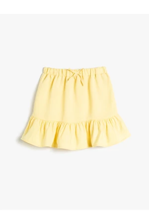 Koton Mini Skirt Ruffled Modal Fabric with Elastic Waist